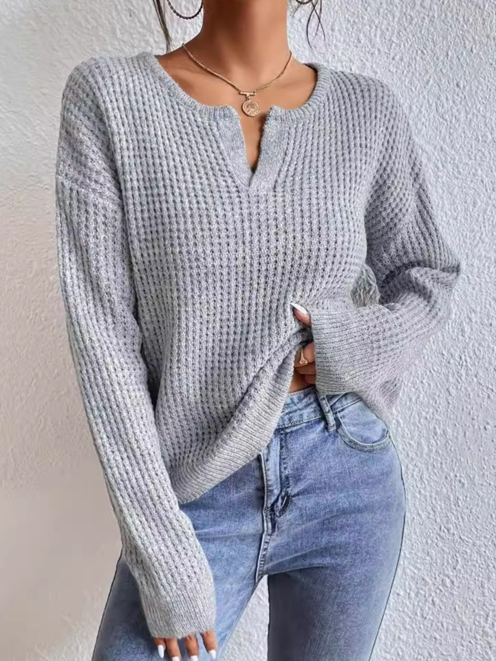 Casual Long Sleeve Crew Neck Plain Loose Regular Sweater