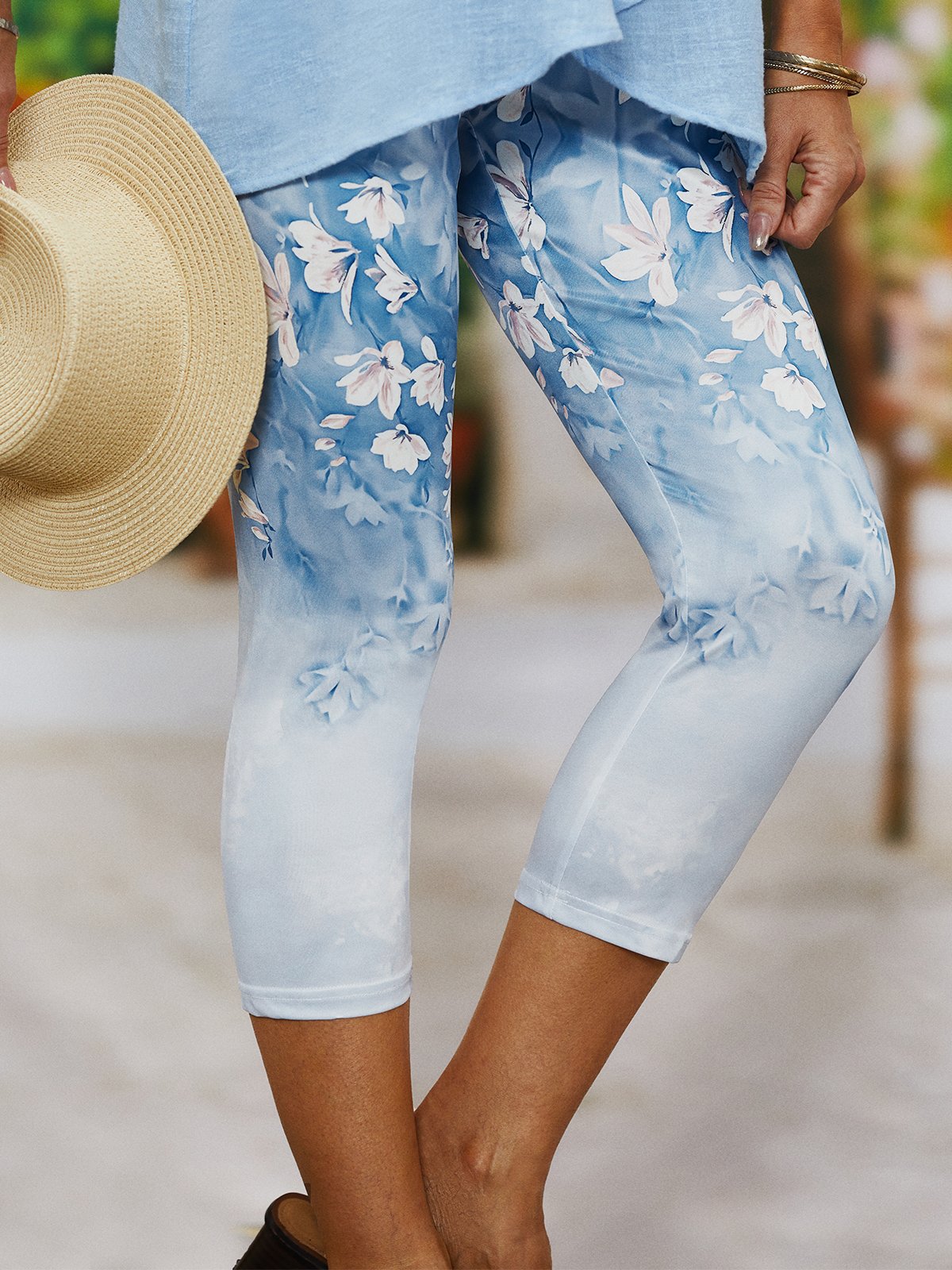 Vacation Floral Capris Pants