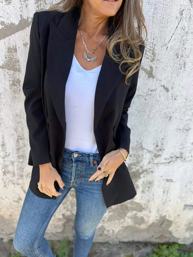 Loose Long Sleeve Plain Casual Regular Jacket