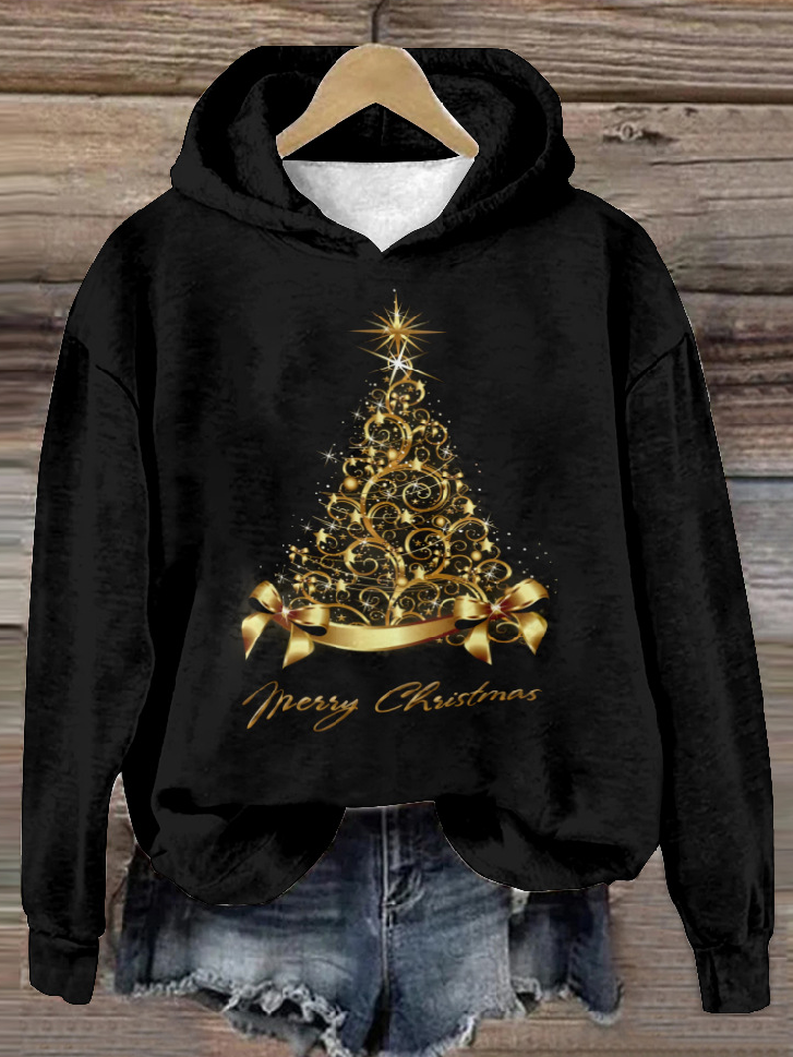 Casual Long Sleeve Hoodie Christmas Zipper Loose Regular Sweatshirt