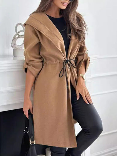 Loose Hoodie Long Sleeve Plain Casual Regular Coat