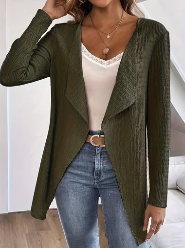 Loose Long Sleeve Plain Zipper Casual Regular Jacket