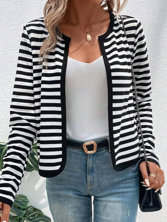 Casual Long Sleeve Striped Loose Regular Blouse