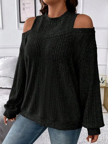 Casual Long Sleeve Crew Neck Plain Loose Regular Blouse