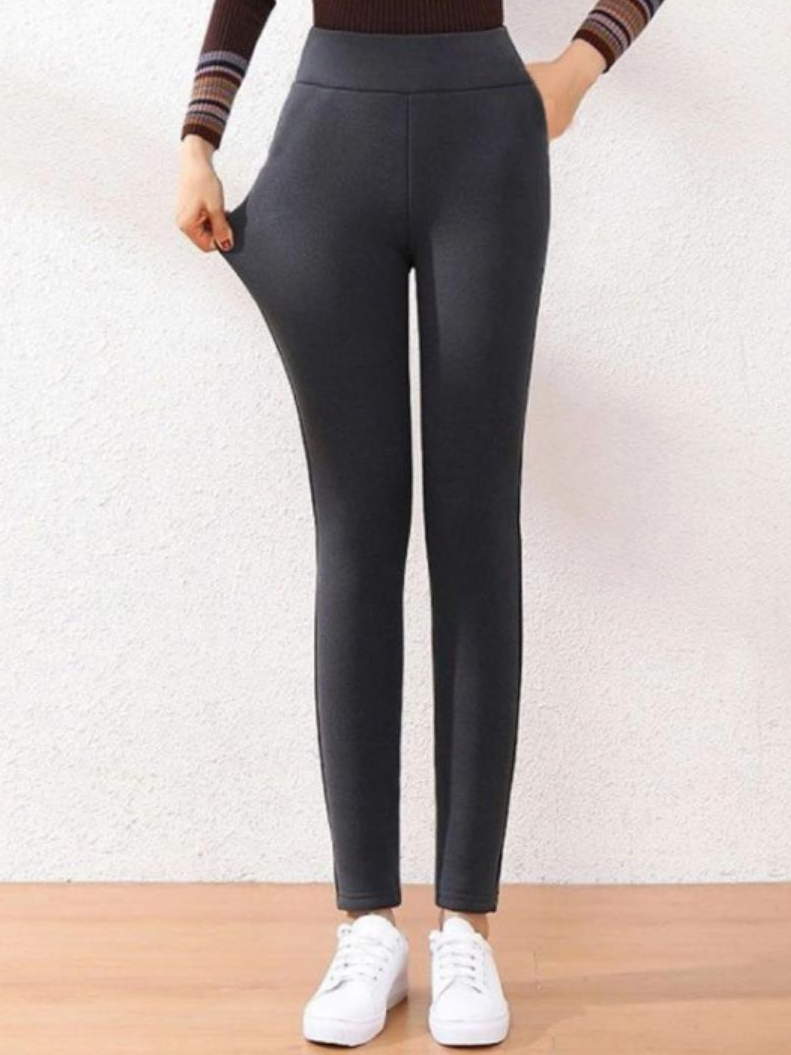 Plus Size Basics Plain Long Leggings