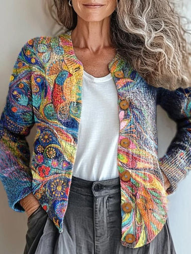 Loose Long Sleeve Ethnic Ethnic Mid-Long Cardigan