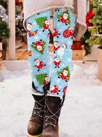 Plus Size Casual Christmas Tight Long Leggings