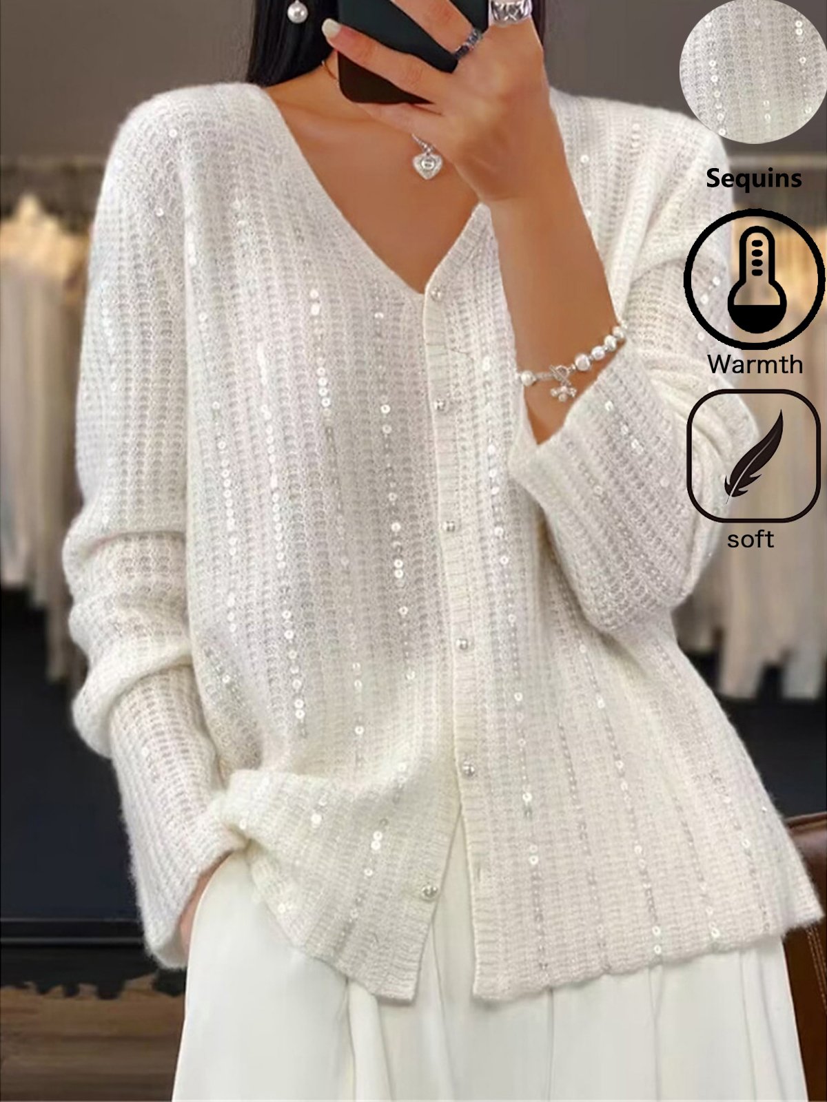 Loose Long Sleeve Plain Casual Regular Cardigan