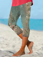 Vacation Ethnic Tight Capris Leggings