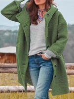 Loose Long Sleeve Plain Casual Regular Jacket