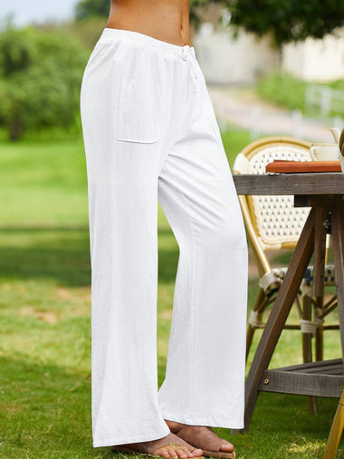 Plus Size Casual Plain Loose Long Pants