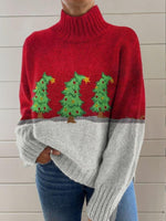 Casual Long Sleeve Turtleneck Christmas Loose Regular Sweater