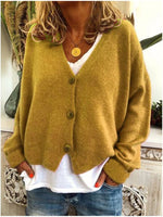 Loose Long Sleeve Plain Casual Mid-Long Cardigan