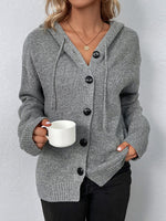 Loose Long Sleeve Multicolor Block Casual Regular Cardigan