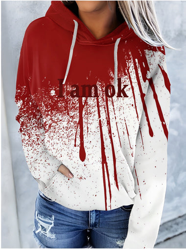 Loose Long Sleeve Hoodie Halloween Casual Regular Sweatshirt