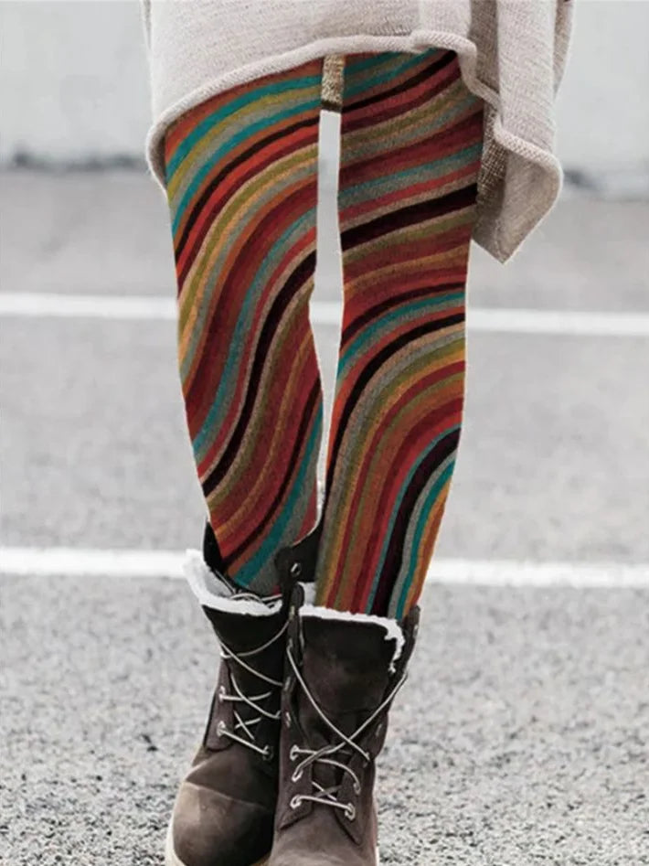 Tight Floral Plaid Striped Casual Long Leggings