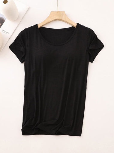 Casual Short Sleeve Crew Neck Plain Loose Regular T-Shirt