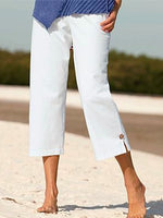 Casual Plain Loose Capris Pants