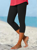 Simple Plain Tight Capris Leggings