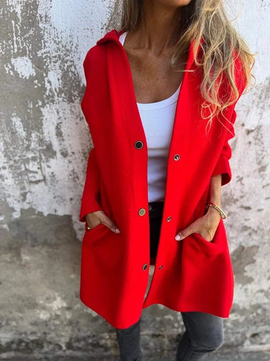 Loose Wrap Long Sleeve Plain Casual Mid-Long Coat