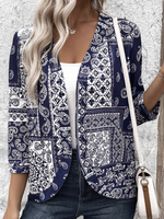 Shawl Collar Long Sleeve Ethnic Casual Regular Blazers