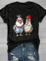 Loose Short Sleeve Crew Neck Turkey Casual Regular T-Shirt