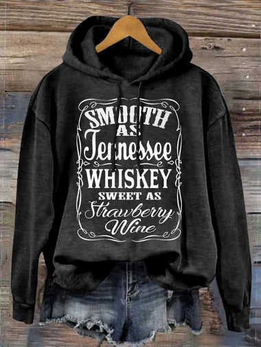 Western Style Long Sleeve Hoodie Text Letters Loose Regular Hoodie