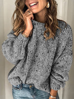 Casual Long Sleeve V Neck Color Block Loose Regular Sweater