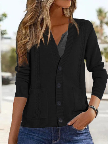 Casual Long Sleeve Plain Loose Regular Sweater