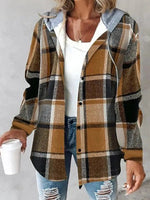 Loose Long Sleeve Plaid Casual Regular Jacket