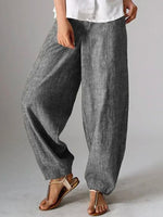 Plus Size Casual Plain Loose Long Pants