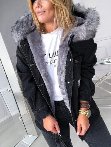 Loose Hoodie Long Sleeve Plain Casual Regular Jacket