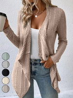 Loose Long Sleeve Plain Casual Regular Cardigan