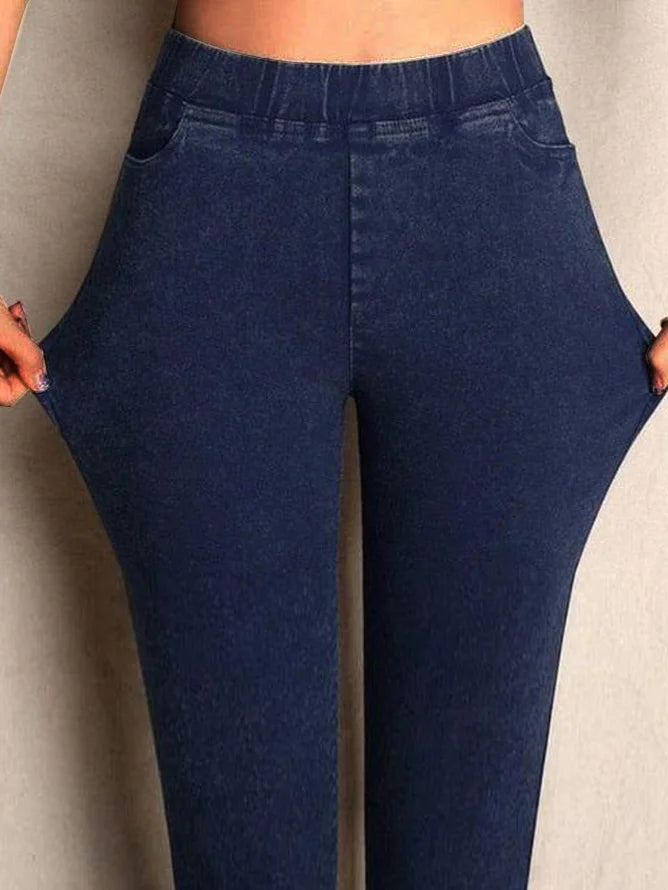 Casual Plain Tight Ankle Denim Jeans