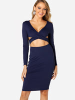 OEM Ladies Navy Bodycon Dresses