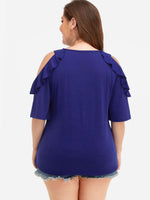 NEW FEELING Womens Navy Plus Size Tops