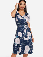 OEM Ladies Navy Floral Dresses