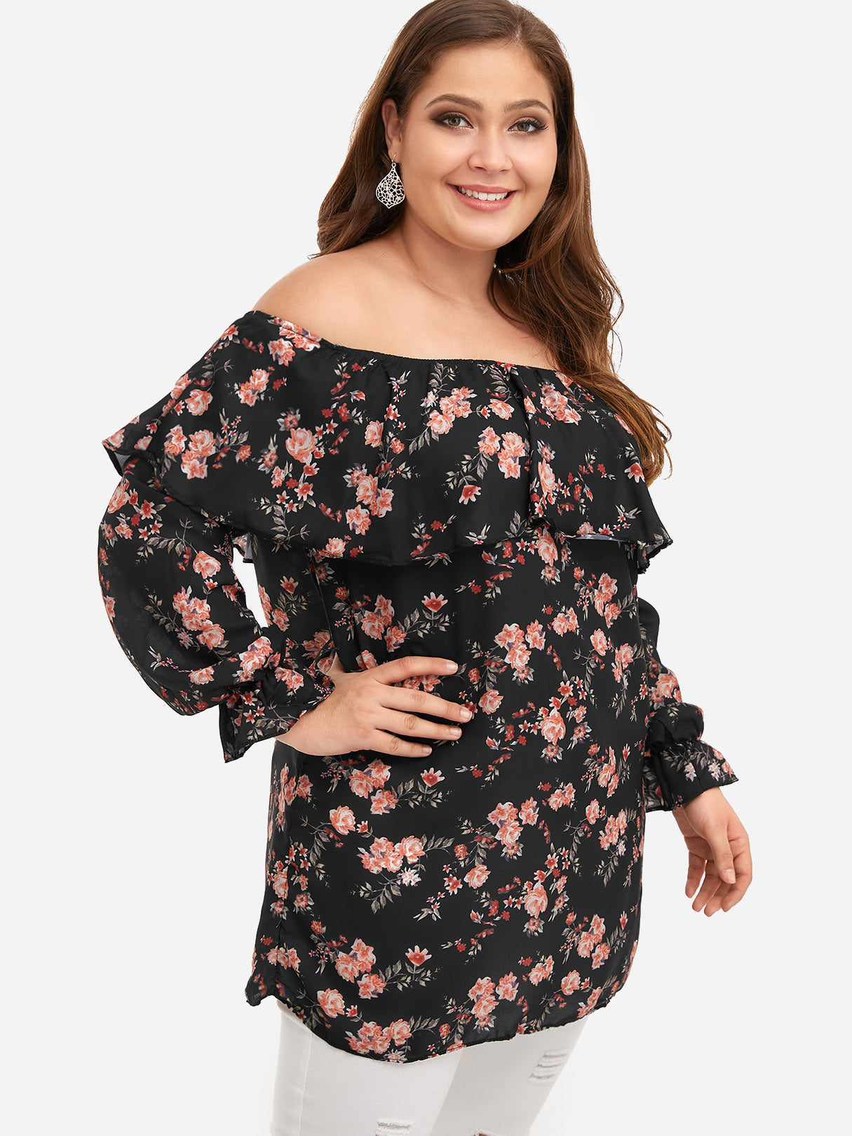 OEM Ladies Black Plus Size Tops