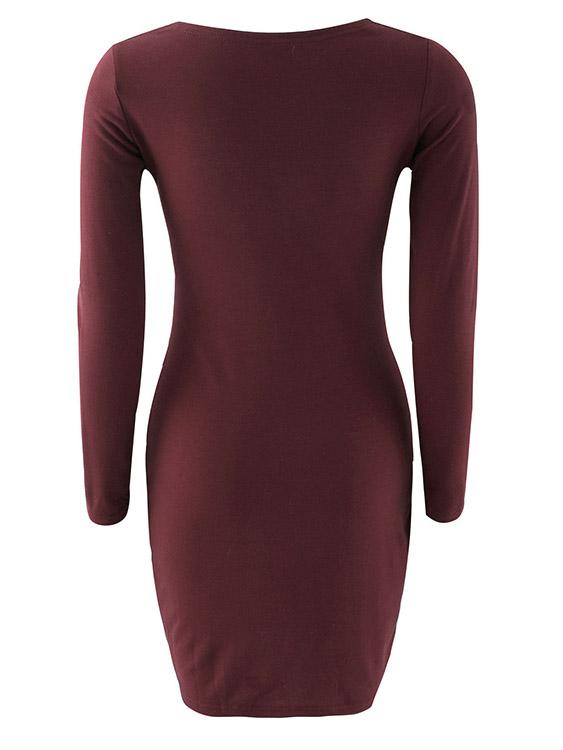 OEM Ladies Burgundy Bodycon Dresses