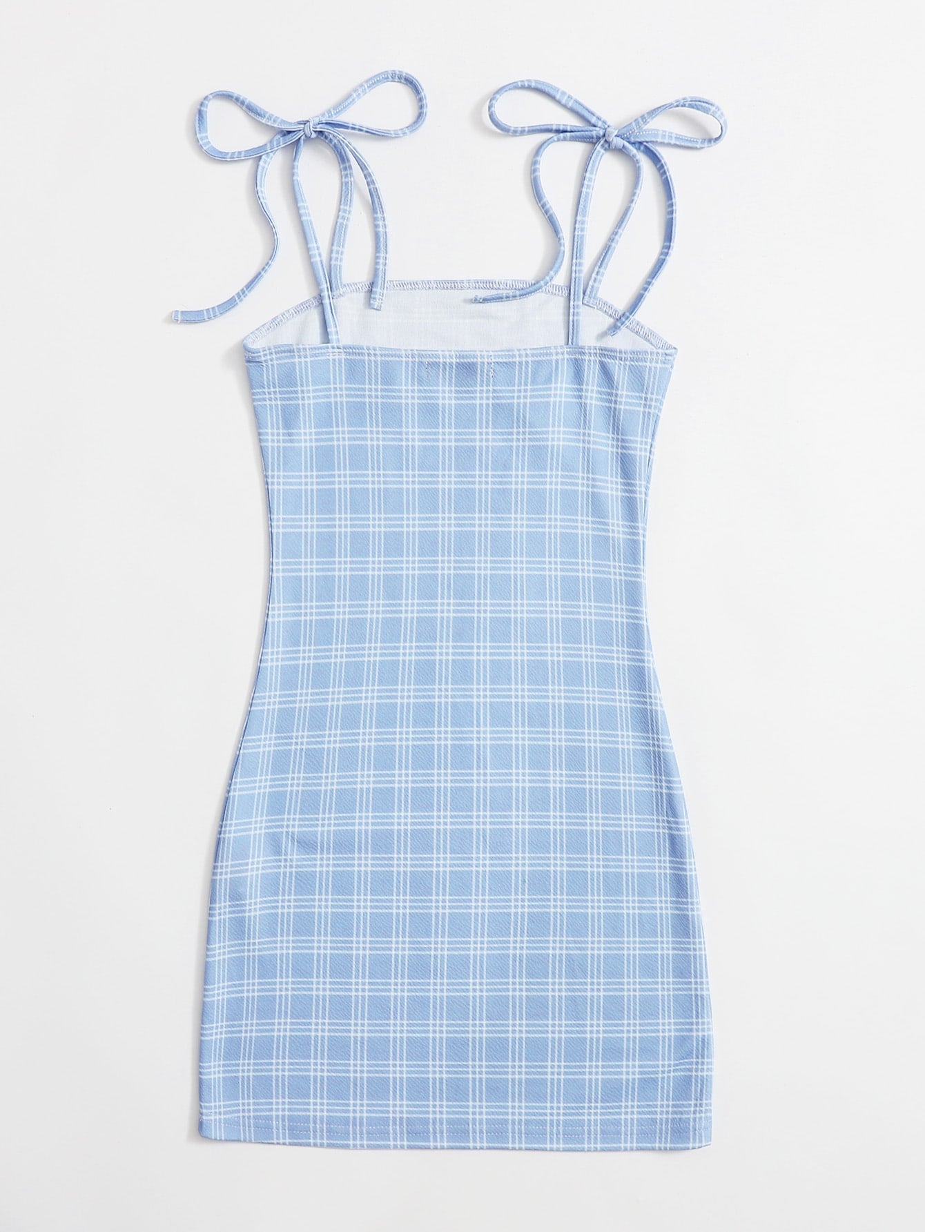 Knot Strap Plaid Bodycon Dress