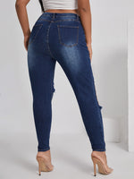 Plus Chain Detail Cut-out Skinny Jeans