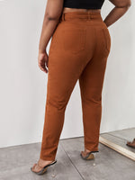 Plus High Waist Mom Cropped Jeans