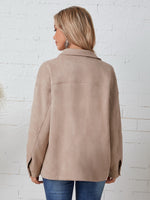 Pocket And Button Front Drop Shoulder Coat