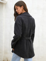 Flap Detail Drop Shoulder Belted Coat