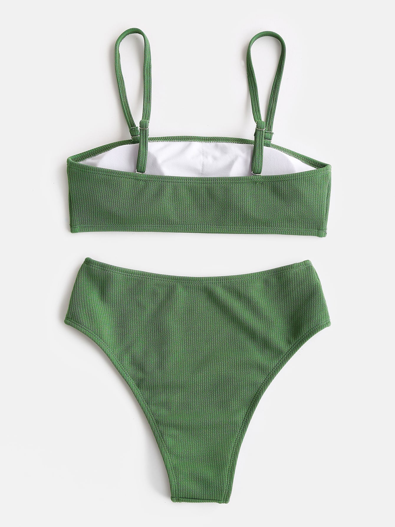 Plain Ribbed Bikini Swimsuit