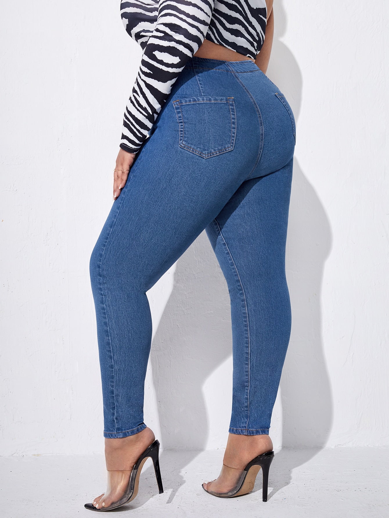 Plus Button Fly Skinny Jeans