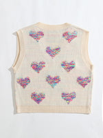 Heart Pattern Sweater Vest