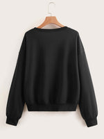 Number And Letter Graphic Drop Shoulder Pullover