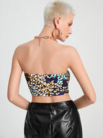 Leopard Print Crop Tube Top