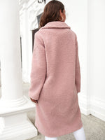 Lapel Collar Dual Button Teddy Coat